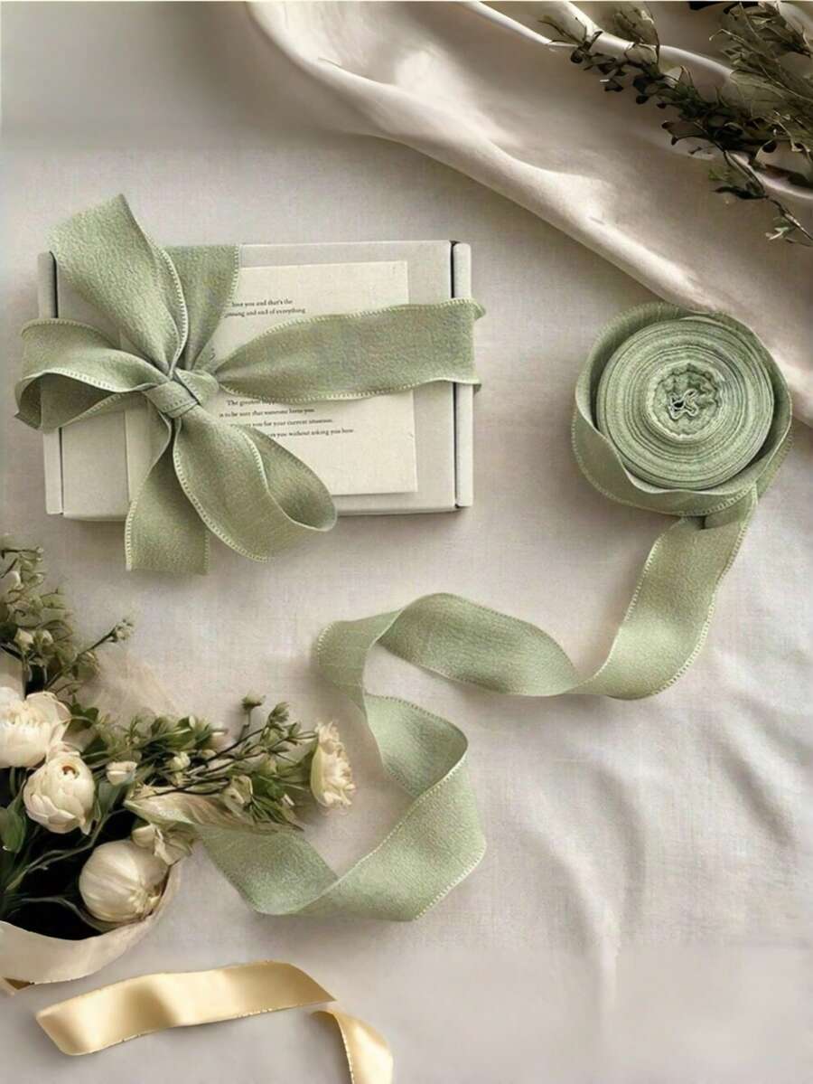 4cm Goddess Festival Valentine's Day Pleated Ribbon High-End Elastic Ruffled Bubble Pleated Webbing Birthday Box Packaging Ribbon Gift Packaging Webbing Hair Tie Packaging DIY Bowknot Fresh Flowers Bouquet Gift Cake Packaging Floral Art Ribbon - Multi-color - View 1