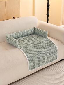 1pc Comfortable Winter Cat Sofa, Soft Plush Cat Bed, Reversible Sofa-Style Pet Bed, Suitable For Cats And Dogs, Cat And Dog Sofa Cushion, Suitable For Cats And Small To Medium Dogs, Soft Cat And Dog Bed With Pillow And Neck Support - Green - View 13