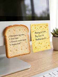 2 Books/100 Sheets Bread Sticky Notes, Toast Food Theme Self-Adhesive Notes, Cute Kawaii Sticky Notes, Removable Sticky Notes, Suitable For Planners, To-Do Lists, School And Office Supplies - one-size - View 6