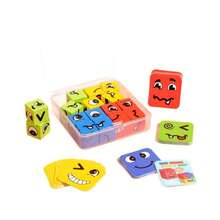 Face-Changing Expression Fun Cube Desktop Family Game, Early Education Intelligence Building Blocks, Up To 4 Players, Random Multiple Expressions, Facial Change Cube Blocks, Facial Expression Puzzle Game - Multicolor - View 7