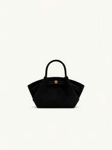 JP Dumpling Bag 女款 JH30692 Hana 小號新款手提包 單肩斜跨托特包 多用途 通勤上班 外出購物約會小包 輕量耐用 麂皮 高顏值 百搭 - 黑色 - 查看 12