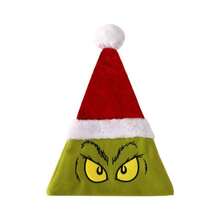 The Grinch The Green Plush Christmas Hat With Embroidery And Color Block Design, Adult Holiday Party Hat - Multiple Styles - View 3
