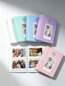 Album ảnh 64 ngăn 3 inch, bìa vân lưới kim cương, sách lưu trữ ảnh mini dạng túi cài cho thẻ Fujifilm Mini, sưu tập kỷ niệm du lịch và trưng bày hàng ngày - Xem 1