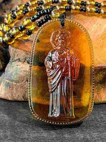 1pc Mexico Tadeo Pendant Necklace, Suitable For Daily Wear, Prayer, Feast Day, Holiday Celebration (Rust-Resistant, Fade-Resistant) - Style 5 - View 2