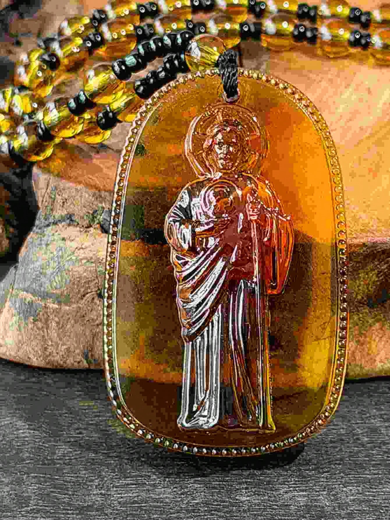 1pc Mexico Tadeo Pendant Necklace, Suitable For Daily Wear, Prayer, Feast Day, Holiday Celebration (Rust-Resistant, Fade-Resistant)