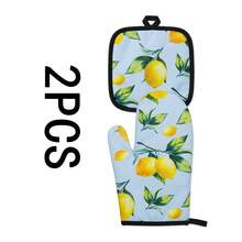 2/4pcs Blue And White Porcelain Print Thickened Kitchen Oven Mitts And Heat-Resistant Pads Set, Microwave Oven Baking Heat-Insulated Gloves, High Temperature Resistant - View 8