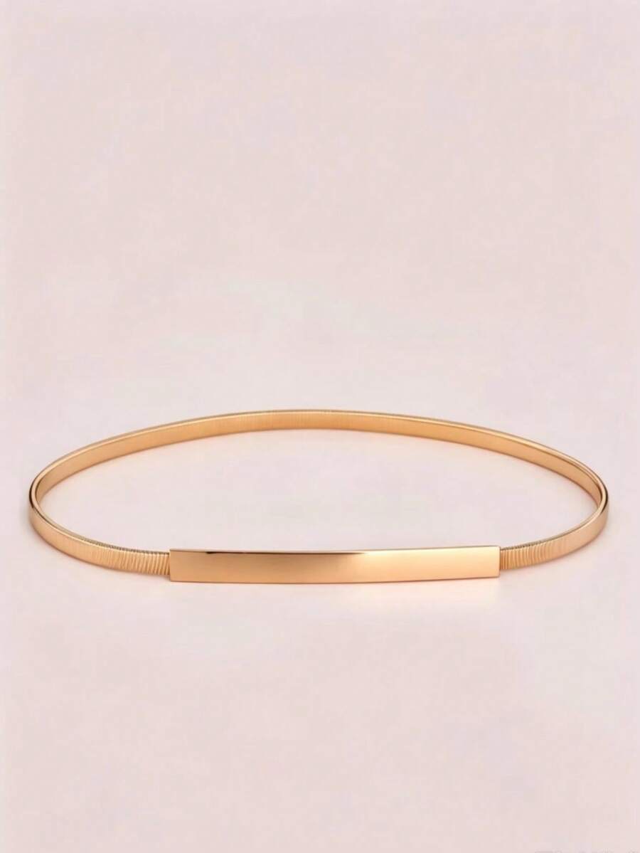 Women's Metal Waist Chain Suitable For Matching With Dresses - Gold - View 1
