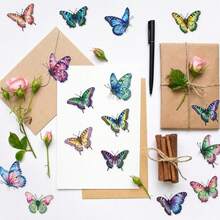 Cute Rainbow Watercolor Butterfly Sticker Pack 50Pcs, Waterproof Pastel Bug Vinyl Stickers For Back To School Journal, Notebook & DIY Craft Projects, PET Transparent Stickers - Multicolor - View 7