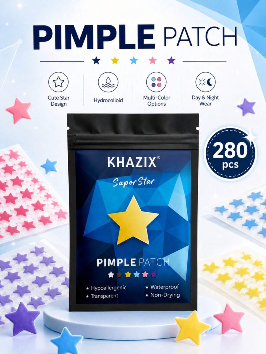 280/1120PCS Star-Shaped Acne Patches, Waterproof & Sweat-Resistant, Day & Night Use, Scar Concealing, Seamless & Non-Caking, Gentle & Non-Irritating, Fresh & Skin-Friendly - View 1