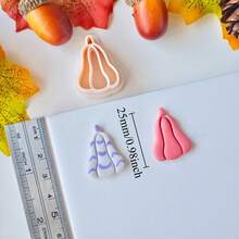 Various Pumpkin Polymer Clay Cutter For Earrings & Jewelry Making, Pumpkin Designed Soft Pottery Clay Molds For Pendant & Necklace Decoration Making - Beige - View 20
