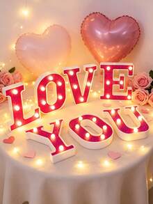 1pc 16cm Purple LED Letter Light, Alphanumeric Night Light, Battery Powered LED Light, Light‑Up Number Sign For Anniversary, Birthday Party Decoration, Wedding Background Decoration, Christmas And Halloween Party Home Bedroom Night Light. - Purple - View 3
