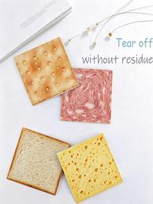 2 Books/100 Sheets Bread Sticky Notes, Toast Food Theme Self-Adhesive Notes, Cute Kawaii Sticky Notes, Removable Sticky Notes, Suitable For Planners, To-Do Lists, School And Office Supplies - one-size - View 10