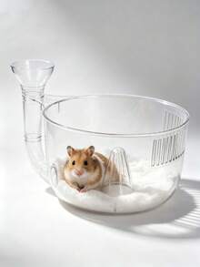 1pc Large Transparent Hamster Sand Bath Box, Hamster Food Storage, Raised Design To Prevent Sand Splashing During Bathing, Resting And Playing, Transparent For Easy Observation, Female Hamster Breeding Box, Hamster Fighting Isolation Box - Large - View 10