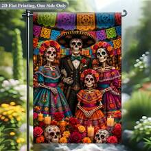 2D Flat Garden Flag 1pc, Traditional Costume Family Photo, Single-Sided Print Design Garden Flag, Polyester Material, Suitable For Yard And Patio Decoration, Scene Decoration, Home And Scene Decoration, Flag Pole Not Included - A - View 4