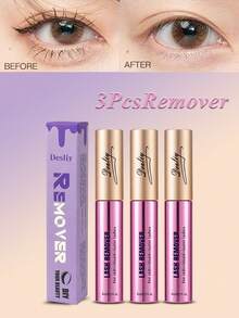 Desliy Eyelash Glue Remover 5/4/3/2/1pcs, Cairan Penghapus Lem Bulu Mata Berbasis Minyak yang Lembut dan Cepat Larut, Cocok untuk Pemula Ekstensi Bulu Mata DIY, Cocok untuk Semua Jenis Kulit, Kemasan Kotak Kertas Hadiah, Cocok untuk Diberikan kepada Teman - Lilac Purple - View 8