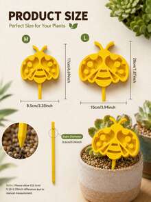 1pc Cute Bee Water Feeder, Bee-Shaped Garden Drinking Station For Bees, Outdoor Bee Water Dispenser With Ground Stake, Decorative Insect Waterer For Flower Pots, Yard, Patio & Garden, M/L - A - View 4