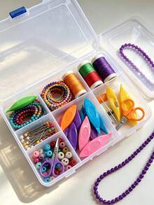 Small Plastic Perforated Shuttle With Crochet Hook, Portable Lace Knitting Tool. Suitable For Handmade Embroidery And Knitting Enthusiasts, Can Make Knitted Bracelets, Earrings And Other Fashion Accessories, Also Can Knit Placemats And Other Decorations - Multicolor - View 2