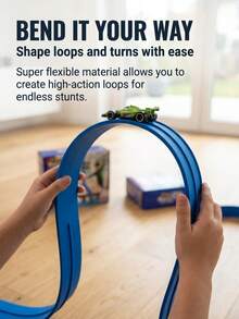 Children's Cool DIY Assembly Racing Track Aluminum Alloy Gravity Inertia Sliding Car Toy With 4 Cars, Parent-Child Interactive Multi-Player Racing Competition, Suitable For 3-12 Years Old Boys And Girls, Gift, Birthday Present - Multicolor - View 5
