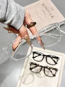 1/2/3 Pairs Unisex Transparent Glasses, Prevent Visual Fatigue, Suitable For Watching Computer, TV, Playing Games And Checking Phone, Clear Lenses, Fashionable Plano Glasses - Multicolor - View 3