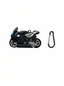 1pc Cool Motorcycle Design Silicone Soft Case Compatible With Apple Wireless Bluetooth Earphones 1/2/3/Pro/Pro2 - Multicolor - View 6