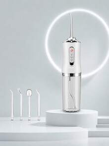 Alat Pembersih Gigi Portabel Isi Ulang untuk Penggunaan di Rumah, Tangki Air Transparan 230ml, Baterai 800mAh, Mode Lembut/Normal/Pulsa, 4 Nozel yang Dapat Diganti, Desain Tahan Air IPX7 - MultiWarna - View 14
