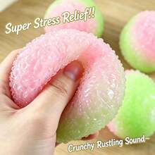 1pc Soft Summer Beach Vacation Guava Inspired Squeeze Ball, Temperature Responsive Color Changing Toy, Pocket Size Stress Relief Fidget Toy, Suitable For Daily Stress Relief And Holiday Parties. Crunchy Texture Squeeze Toy - Multicolor - View 5