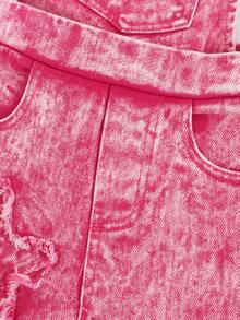 Baby Girl Y2K Denim Overalls, Infant Toddler Pink Stars Washed Baggy Jeans Jumpsuit, All Season Cute Bib Pants Playsuit For 6 Months To 3 Years - Pink - View 11