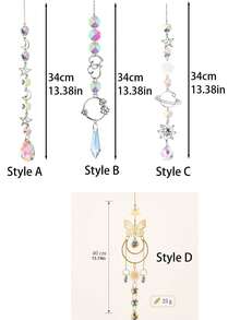 Butterfly Crystal Sun Catcher Window Hanging, Rainbow Prism Pendant With Star Charm, Bohemian Style Bedroom Living Room Home Decor - Multicolor - View 8