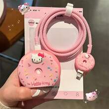 SANRIO 1set Hello Kitty Charger And Cable Case - Cute Pink Protective Cover Compatible With Iphone 18W/20W Adapter, Durable And Stylish, Suitable For Hello Kitty Fans, Great Gift For Family And Friends - Multicolor - View 2