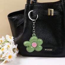 Small Fresh Bright PVC Flower Keychain Simulation Stitching Small Flower Pendant Cute Bag Hanging Decoration Keychain - Multicolor - View 4