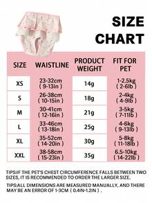1pc/1pc+5pcs Disposable Diaper Set With Lace Cute Star Print Sanitary Pants Period Pants Anti-Harassment Pants Suitable For Small And Medium Cats And Dogs Pets - Baby Pink - View 2