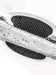 1pc/4pcs Car Door Handle Sticker Protective Film Carbon Fiber Handle Wrap Decal 4-Piece Set - A - View 4