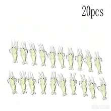16pcs Glow-In-The-Dark Shrimp Shaped Fishing Lures - Glow Soft Plastic Lures With Hooks | Realistic Freshwater And Saltwater Fishing Gear, Simulated Shrimp Rig, Suitable For Night Fishing - Multicolor - View 16