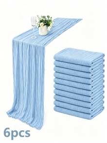 Bohemian Style Polyester Table Runner, Pleated Design, Solid Color Tablecloth, Holiday Table Decor Fabric Flag, Home Decor, Dining Table Decor, Room Decor, Wedding Decor - Multicolor - View 57