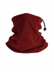 1pc Adjustable Drawstring Fleece Neck Warmer Scarf, Windproof Warm Winter Face Mask, Suitable For Skiing, Cycling And Outdoor Cold Weather Sports - Multicolor - View 16