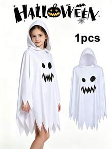 Children's Halloween Ghost Cape, Scary Face Cloak, Perfect Gift For Kids' Halloween Party - Multicolor - View 1