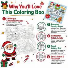 Buku Mewarnai Natal - Buku Mewarnai Dewasa yang Menyenangkan & Menggemaskan, 24 Halaman, Mewarnai untuk Meredakan Stres: Hadiah Sempurna untuk Pecinta Mewarnai (Mewarnai Ruang Nyaman), Ideal untuk Natal, Halloween dan Ulang Tahun, Hadiah Pesta, Hadiah Kembali ke Sekolah - MultiWarna - View 5