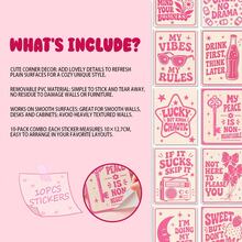 10pcs Retro Pink Disco Slogan Stickers, Waterproof Y2K Vinyl Aesthetic Decals - 10Pcs - View 9
