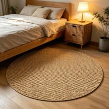 A Pineapple Ring Rug, Round Brown Imitation Sisal, Outdoor Rug, Home Decor, Room Decor, Living Room Rug, Kitchen Mat, Bedroom Rug, Bathroom Mat, Bedroom Decor, Bathroom Decor, Easy To Clean - Solid Color - View 6