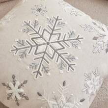 LCUHPCL 1pc Christmas Atmosphere Winter Snowflake 3D Embroidered Pillow Case, Suitable For Bedroom, Living Room, Sofa, Daily Use, Party And Other Environments - Multicolor - View 7
