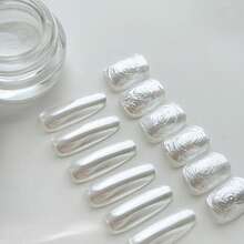 White Mermaid Moonlight Faux Pearl Nail Powder, Mirror Pearl Magic Powder, Textured Jar Packaging, Commonly Used Nail Glitter For Nail Salons, Suitable For DIY Nail Art, Easily Create High-End Glossy Effect, Suitable For Daily Use - Multicolor - View 7