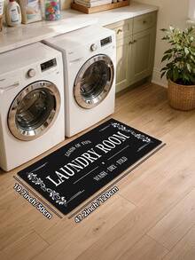 DAJIANG 1pc Modern Laundry Room Mat, Soft Striped Rug, Entryway Carpet, Kitchen Mat, Machine Washable, Anti-Dust Letter Carpet, Home Decor, Holiday Room Decoration - Multicolor - View 14