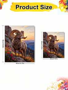 1pc Oil Painting By Numbers Kit, Goat DIY Art & Craft, Home Wall Decor, Canvas Oil Painting Decoration, Holiday Gift Includes Paintbrushes And Paints. - Sets - View 8