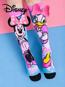 1 Pair Disney Kids Mid-Calf Socks 3D Cute Minnie Daisy Socks, Fun Christmas Gift For Autumn/Winter - Multicolor - View 2