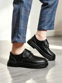 Boys' Summer New Campus Style Genuine Leather Oxford Shoes - Black - View 4
