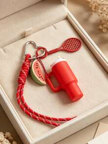 1pc DIY Fitness Keychain Set, Multi-Color Bag Charm Keychain, Bag Accessory, Car Keychain, Gift For Friends - Multicolor - View 1