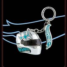 Mattel Hot Wheels(Random Shipment) - Speed Series Helmet Pendant Blind Box 1:48 Total 7 Styles Car Keychain Motorcycle Keychain Metal Keychain Boys Toy F1 Formula One Racing Backpack Charm Motorcycle Enthusiast - Multicolor - View 7