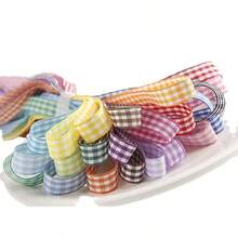 1pc Plaid Ribbon, Black And White Red Color Ribbon, HandmadeBow Gift Bag, Weave Ribbon, Clothing Decoration, Twine Crafts Gift Party Decor Wrapping Holiday Webbing Party Decor (1cm/50Yard) - Multiple Styles - View 6