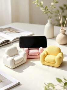 Cream Color Lazy Phone Tablet Stand, Textured Hard Sofa‑Style Holder, Cute Desktop Decor For Hands‑Free Viewing - Multicolor - View 4