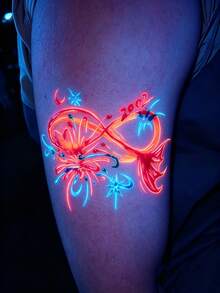 Fluorescent Orange Body Painting Tattoo Ink, Easy To Wash, Suitable For Beginners, Cosplay, Holiday Party, New Year Body Graffiti Painting Pen, Glitter Ink - Orange - View 3